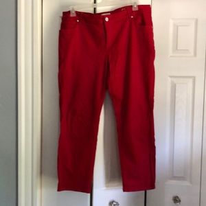 Slink Red Capri Jeans